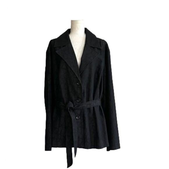 Cato Woman Sportswear Black Lightweight Denim Blazer Jacket Coat Size 26/28W NEW - Picture 1 of 14